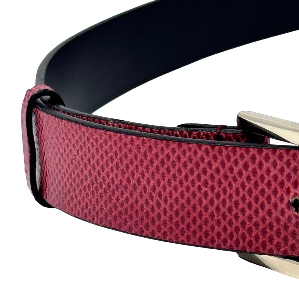 Gucci Red Lizard Skin Belt - Picture 7 of 14